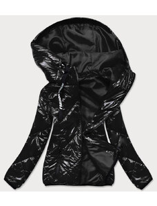 Jejmoda Dámska jesenná bunda s kapucňou MODA9776 čierna veľkosť 4XL