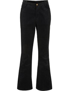 bonprix Kordové strečové nohavice, rozšírené, pohodlný vysoký pás, farba čierna, rozm. 38