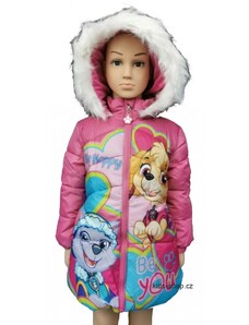 Setino Prešívaný dievčenský zimný kabát Tlapková Patrola - Paw Patrol - Skye a Everest