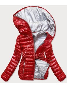 S'WEST Červená prešívaná dámska bunda s kapucňou (B9752)