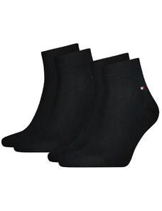 TOMMY HILFIGER - 2PACK black quarter pánske ponožky