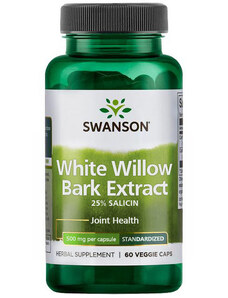 Swanson Maximum Power White Willow Bark 60 ks, vegetariánska kapsula, 500 mg