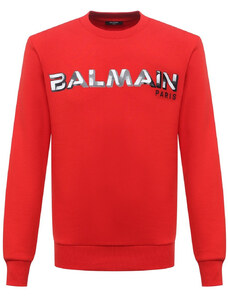 BALMAIN Paris Logo Red mikina
