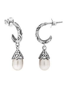 Buka Jewelry Tepané náušnice s perlou