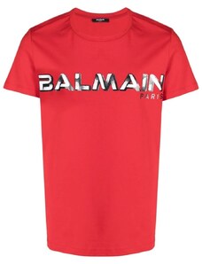 BALMAIN Paris Logo Red tričko