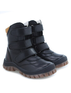 Detské zimné kožené topánky s membránou Emel EV2458D-13 Čierna