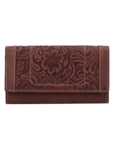 Kožená peňaženka bordová so vzorom - Tomas Mayana vínová