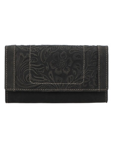 Kožená peňaženka čierna so vzorom - Tomas Mayana čierna