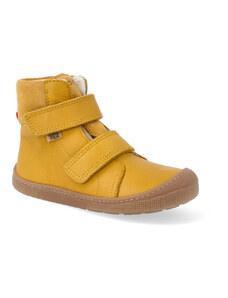 Barefoot detské zimné topánky Koel - Emil nappa Tex okrové