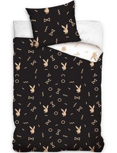 Carbotex Bavlnené posteľné obliečky Playboy - motív Gold - 100% bavlna Renforcé - 70 x 90 cm + 140 x 200 cm