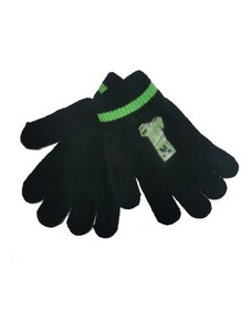 MOJANG official product Detské päťprsté zimné pletené rukavice Minecraft - čierne