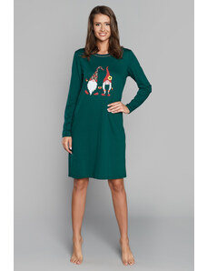 Italian Fashion Dámska nočná košeľa Santa mega soft zelená, Farba zelená