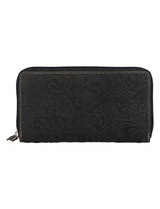 Dámska kožená peňaženka čierna so vzorom - Tomas Imvilophu čierna