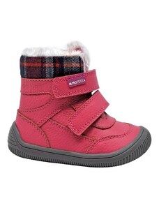 Protetika dievčenské zimné topánky Barefoot TAMIRA KORAL, protetika, červená