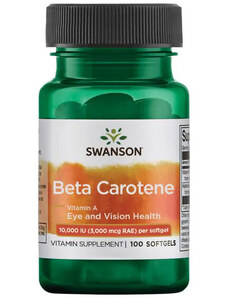 Swanson Beta Carotene (Vitamin A) 100 ks, gélové tablety, 10000 IU (3000 mcg per RAE)