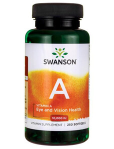 Swanson Vitamin A 250 ks, gélové tablety, 10 000 IU