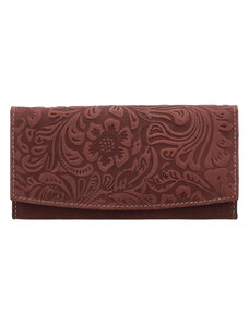 Dámska kožená peňaženka bordová so vzorom - Tomas Suave vínová