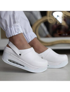Terlik Sabo Terlik štýlová biela AIR obuv - šlapky hladké biele a uchytenie nohy EU36