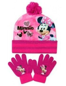 Setino Dievčenská súprava čiapky a prstové rukavice Minnie Mouse