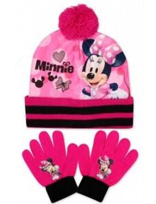 Setino Dievčenská zimná súprava - čiapka a prstové rukavice Minnie Mouse