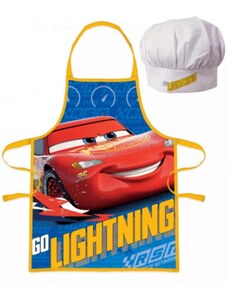 Javoli Detská / chlapčenská zástera a kuchárska čiapka Autá - Cars - Blesk McQueen
