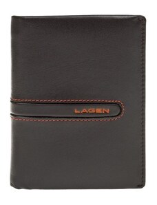 Lagen Pánska kožená peňaženka 614860 hnedo-oranžová