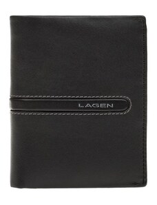 Lagen Pánska kožená peňaženka 614861 čierna/šedá