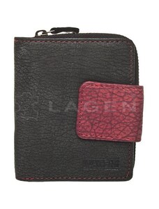 Lagen Dámska kožená peňaženka 9500/W čierna/červená