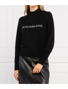 Calvin Klein Jeans dámský černý svetr MONOGRAM LOFTY SWEATER