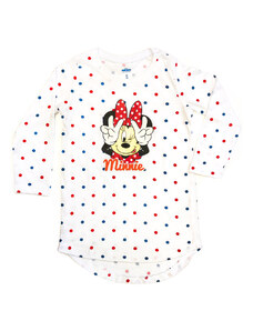 EPLUSM Dievčenská bavlnená nočná košeľa "Minnie Mouse" - biela