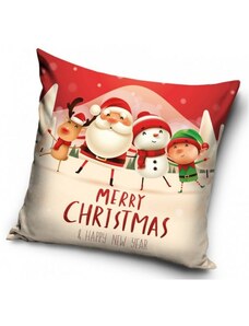 CARBOTEX Dekoračný vianočný vankúš / vankúšik MERRY CHRISTMAS - veselé Vianoce / 40x40 cm