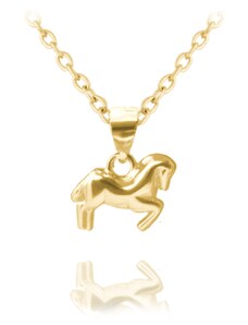 MINET Pozlátený strieborný náhrdelník HORSE