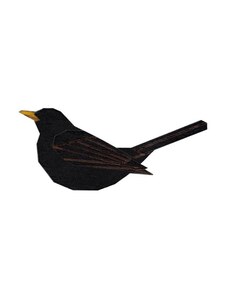 BeWooden Drevená brošňa Blackbird Brooch