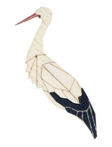 BeWooden Drevená brošňa Stork Brooch