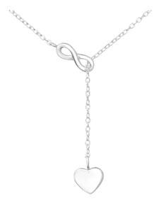 Glory strieborný náhrdelník Infinity love S1125
