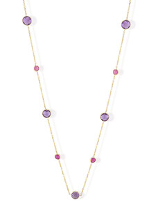 Lillian Vassago Zlatý náhrdelník rubínem a ametystem LLV22-GN019YRA