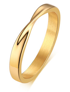 MSPERK Dámsky prsteň pretočený vzor zlaté prevedenie chirurgickej ocele