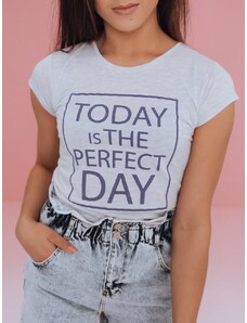 Dstreet Svetlošedé dámske tričko Perfect Day