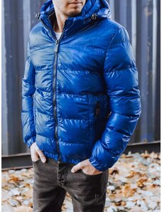 naseba.sk Pánska zimná modrá bunda s kapucňou