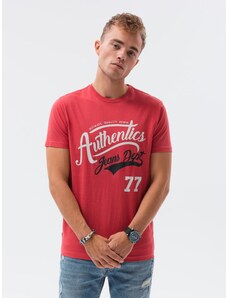 Buďchlap Červené tričko s nápisom Authentics S1434 V-22A