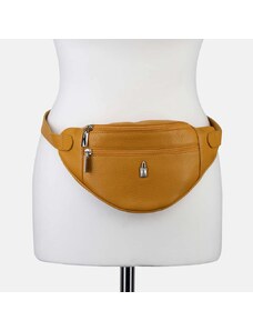 Bedrová (belt bag) stredná kožená kabelka ľadvinka žltá Wojewodzic 31793/FD19