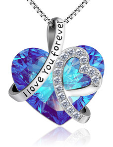 Glory náhrdelník I Love you forever blue crystal 600