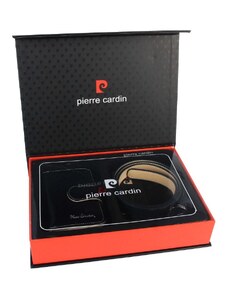 Luxusná kožená dámska darčeková sada Pierre Cardin - peňaženka + opasok ZG-W-05 tmavomodrá