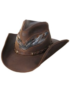 Nubukový kožený klobúk - Stars and Stripes kožený klobúk Outback