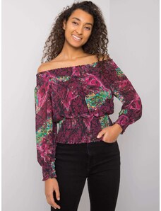 Fashionhunters Purple Spanish blouse with Cornwall pattern