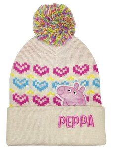 E plus M Detská / dievčenská zimná čiapka s pestrofarebným brmbolcom Prasiatko Peppa