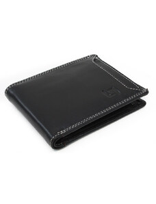 Čierna pánska kožená peňaženka s dokladovkou Piperel