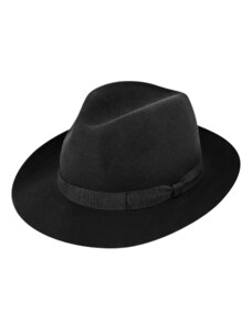 Fiebig - Headwear since 1903 Čierny klobúk fedora plstený - čierny s čiernou stuhou - Fiebig
