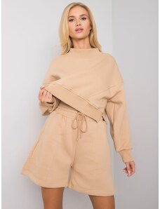 Basic Béžové bavlnené šortky s vysokým elastickým pásom