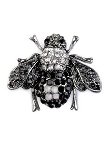 Stoklasa Brož s broušenými kamínky deštník, včela - 2 nikl černý včela